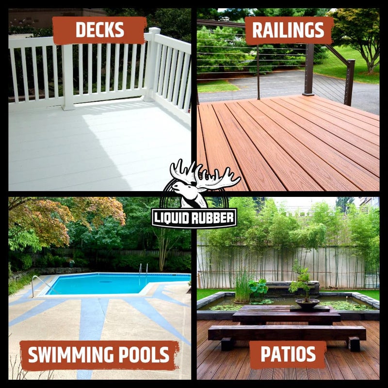 Liquid Rubber Cool Foot Deck Coating - Solar Protection Paint, Reduces Surface Temperatures by Up to 35%, Multi-Surface Cooling Decking Sealant, Waterproof, Durable Membrane, Pale Brown, 1 Gallon - Image 4